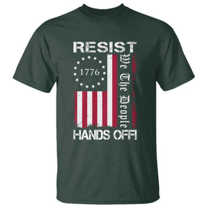 Resist Hands Off T Shirt Vintage American Betsy Ross Flag We The People TS02 Dark Forest Green Print Your Wear