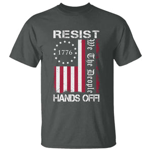 Resist Hands Off T Shirt Vintage American Betsy Ross Flag We The People TS02 Dark Heather Print Your Wear
