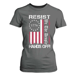 Resist Hands Off T Shirt For Women Vintage American Betsy Ross Flag We The People TS02 Dark Heather Print Your Wear