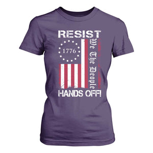 Resist Hands Off T Shirt For Women Vintage American Betsy Ross Flag We The People TS02 Purple Print Your Wear