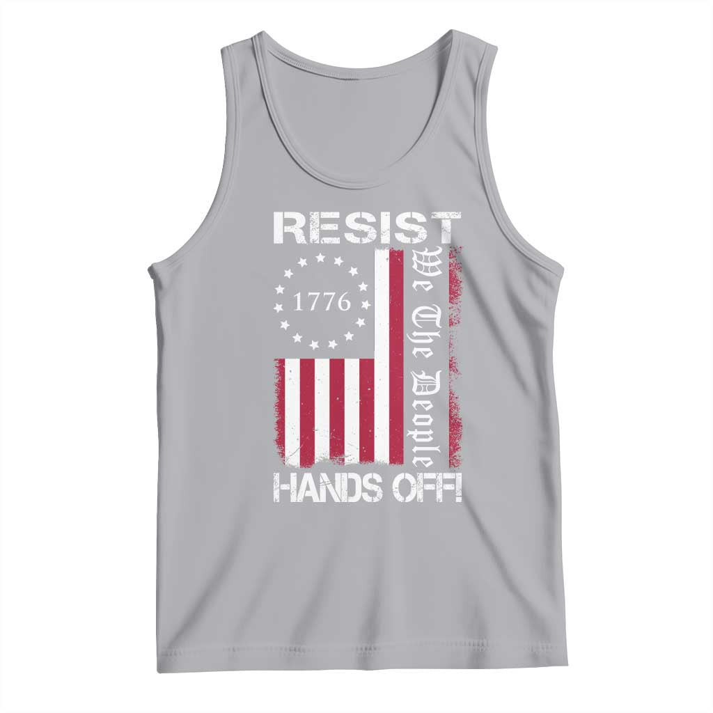 Resist Hands Off Tank Top Vintage American Betsy Ross Flag We The People TS02 Athletic Heather Print Your Wear