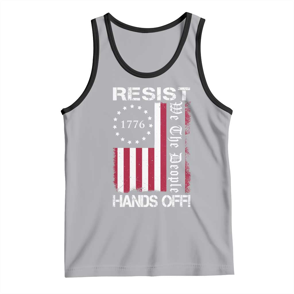 Resist Hands Off Tank Top Vintage American Betsy Ross Flag We The People TS02 Athletic Heather Black Print Your Wear