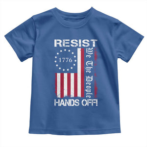 Resist Hands Off Toddler T Shirt Vintage American Betsy Ross Flag We The People TS02 Royal Blue Print Your Wear