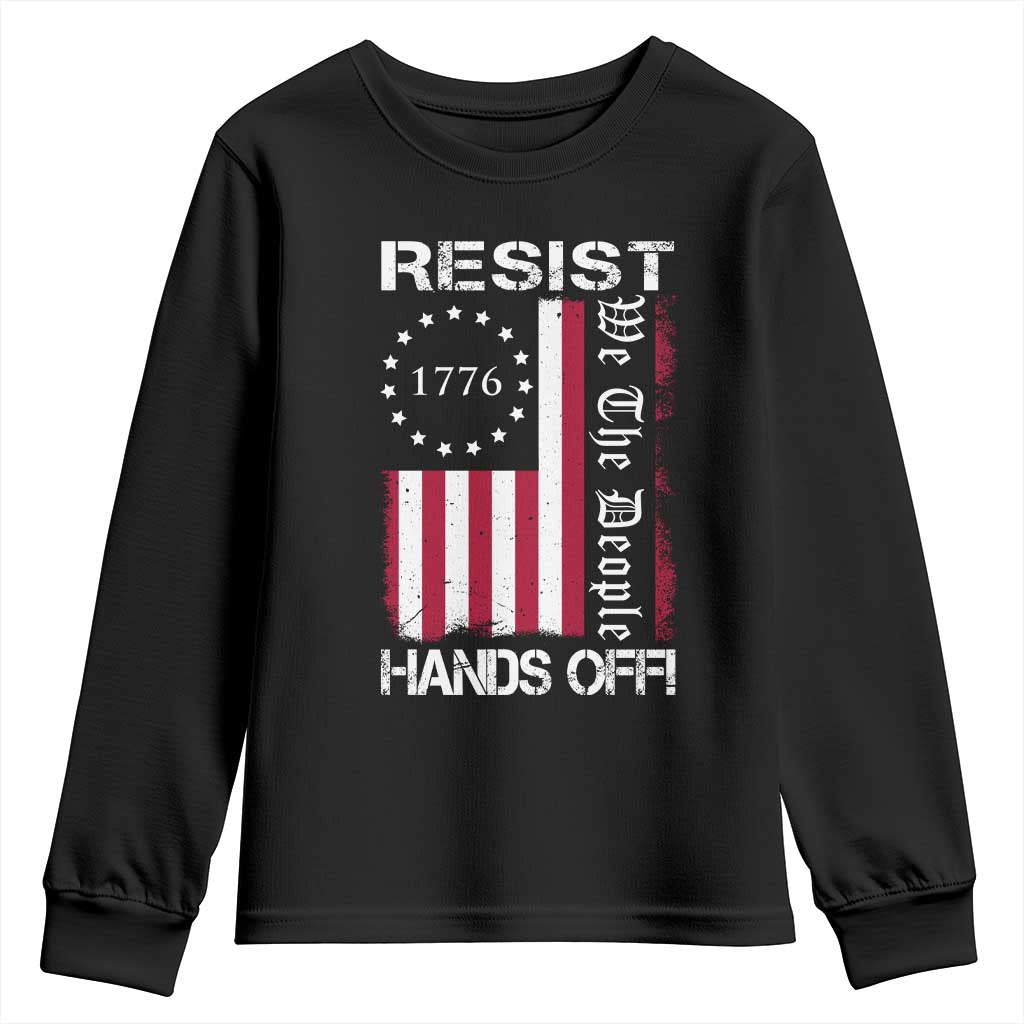 Resist Hands Off Youth Sweatshirt Vintage American Betsy Ross Flag We The People TS02 Black Print Your Wear