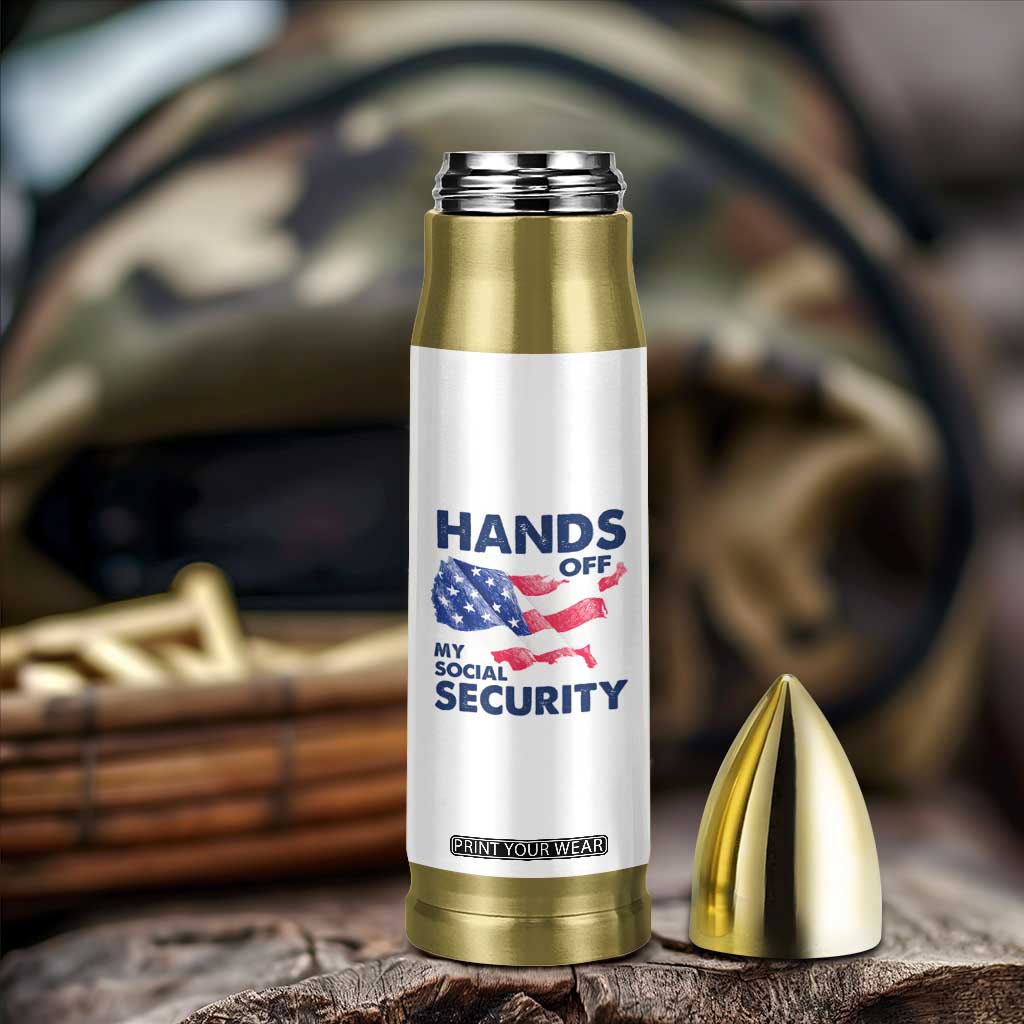 Hands Off My Social Security Bullet Tumbler Patriotic USA Retirement Protection American Flag TS02 Print Your Wear