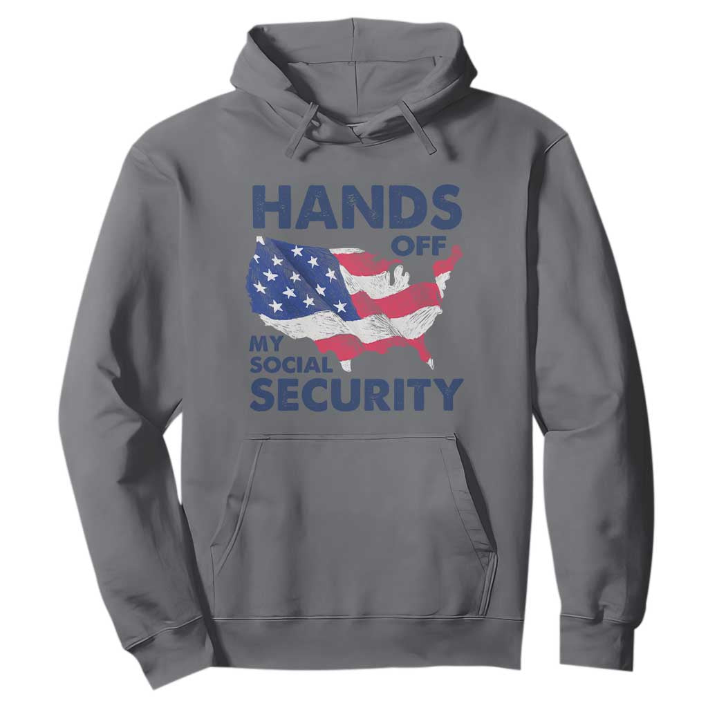 Hands Off My Social Security Hoodie Patriotic USA Retirement Protection American Flag TS02 Charcoal Print Your Wear