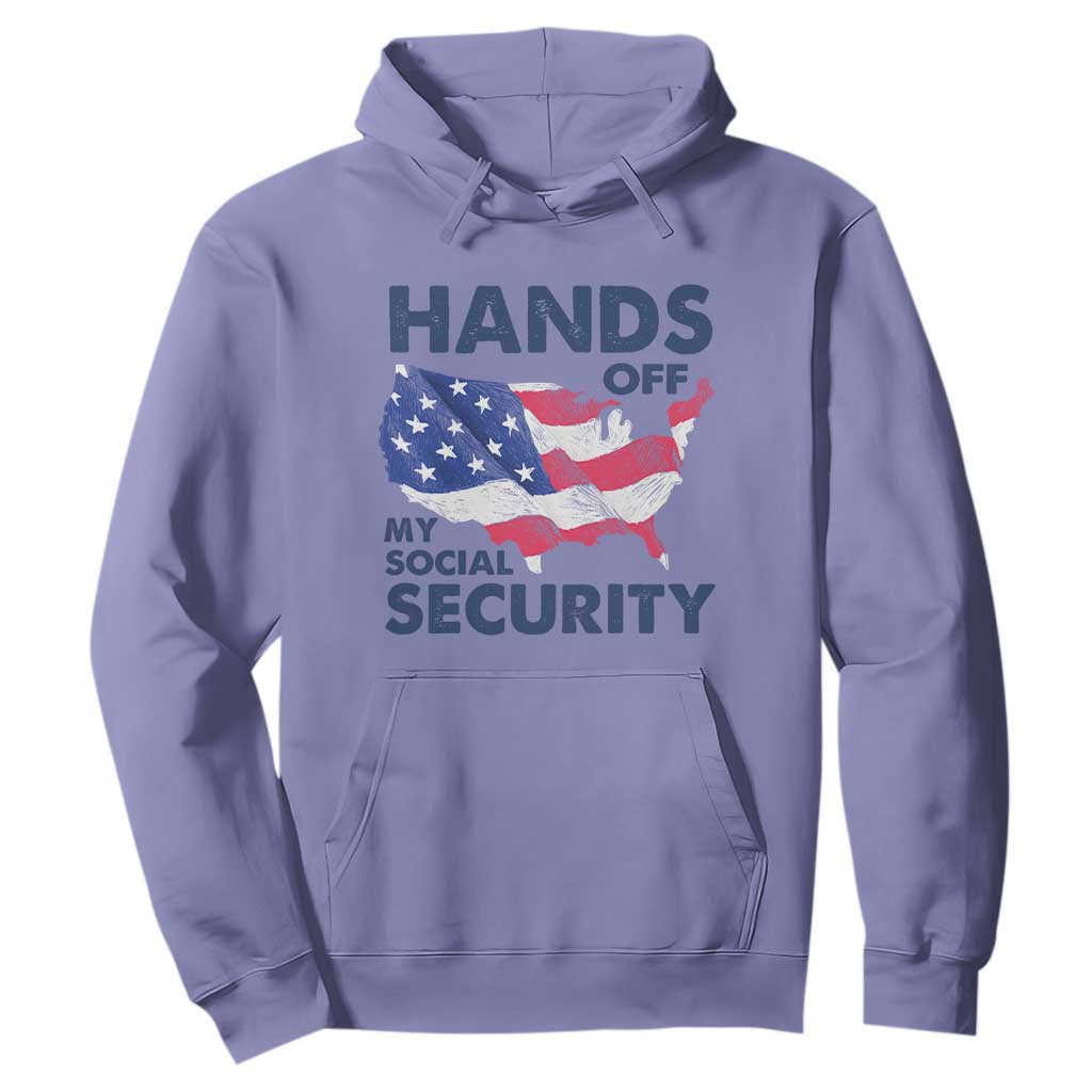 Hands Off My Social Security Hoodie Patriotic USA Retirement Protection American Flag TS02 Violet Print Your Wear