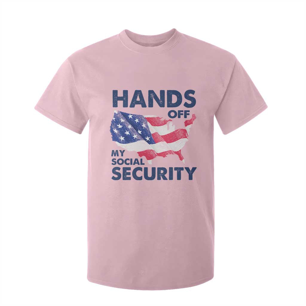 Hands Off My Social Security T Shirt For Kid Patriotic USA Retirement Protection American Flag TS02 Light Pink Print Your Wear
