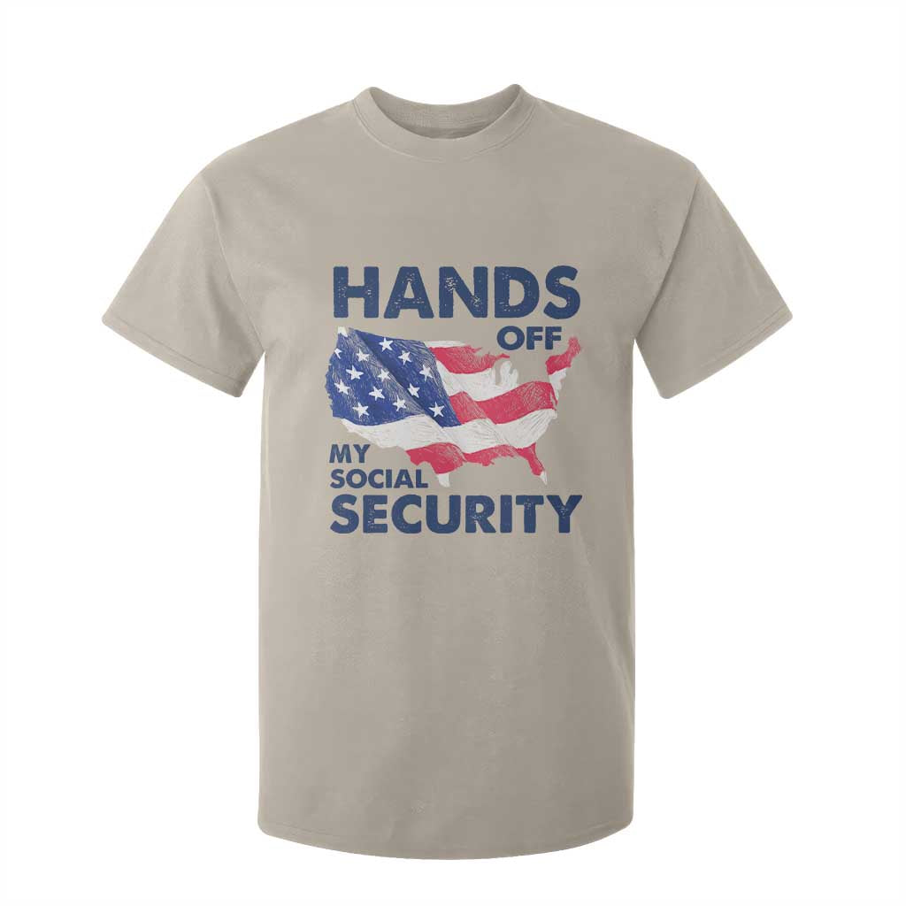 Hands Off My Social Security T Shirt For Kid Patriotic USA Retirement Protection American Flag TS02 Sand Print Your Wear