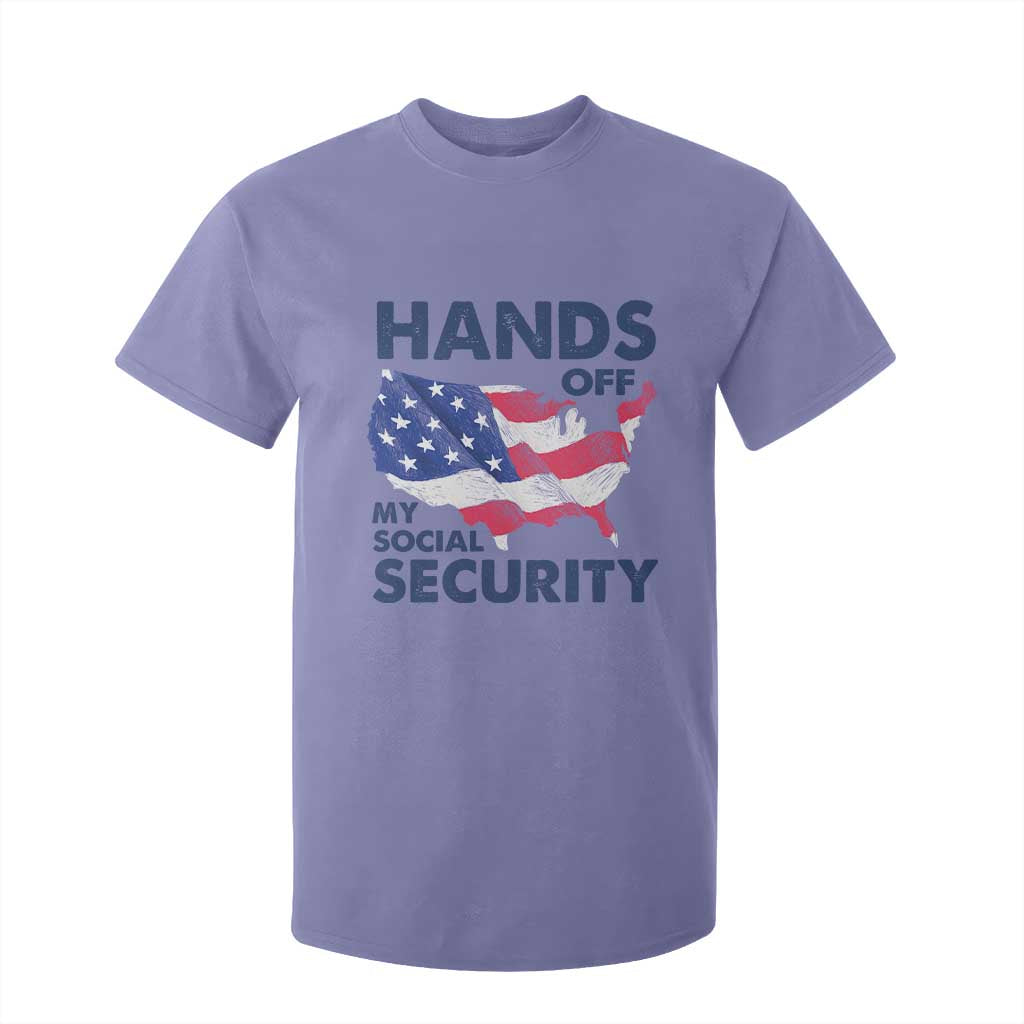 Hands Off My Social Security T Shirt For Kid Patriotic USA Retirement Protection American Flag TS02 Violet Print Your Wear