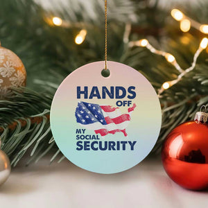 Hands Off My Social Security Ceramic Ornament Patriotic USA Retirement Protection American Flag TS02 1pc Pastel Print Your Wear