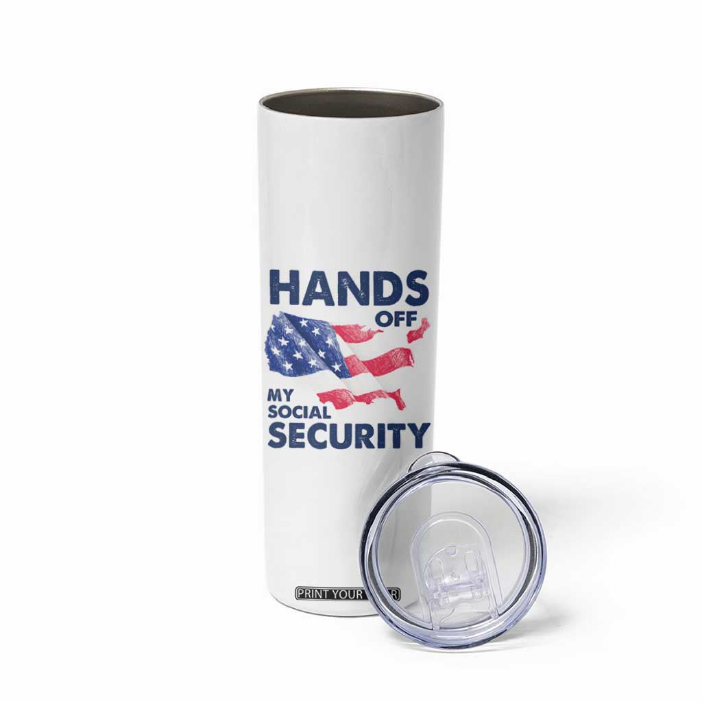 Hands Off My Social Security Skinny Tumbler Patriotic USA Retirement Protection American Flag TS02 Print Your Wear