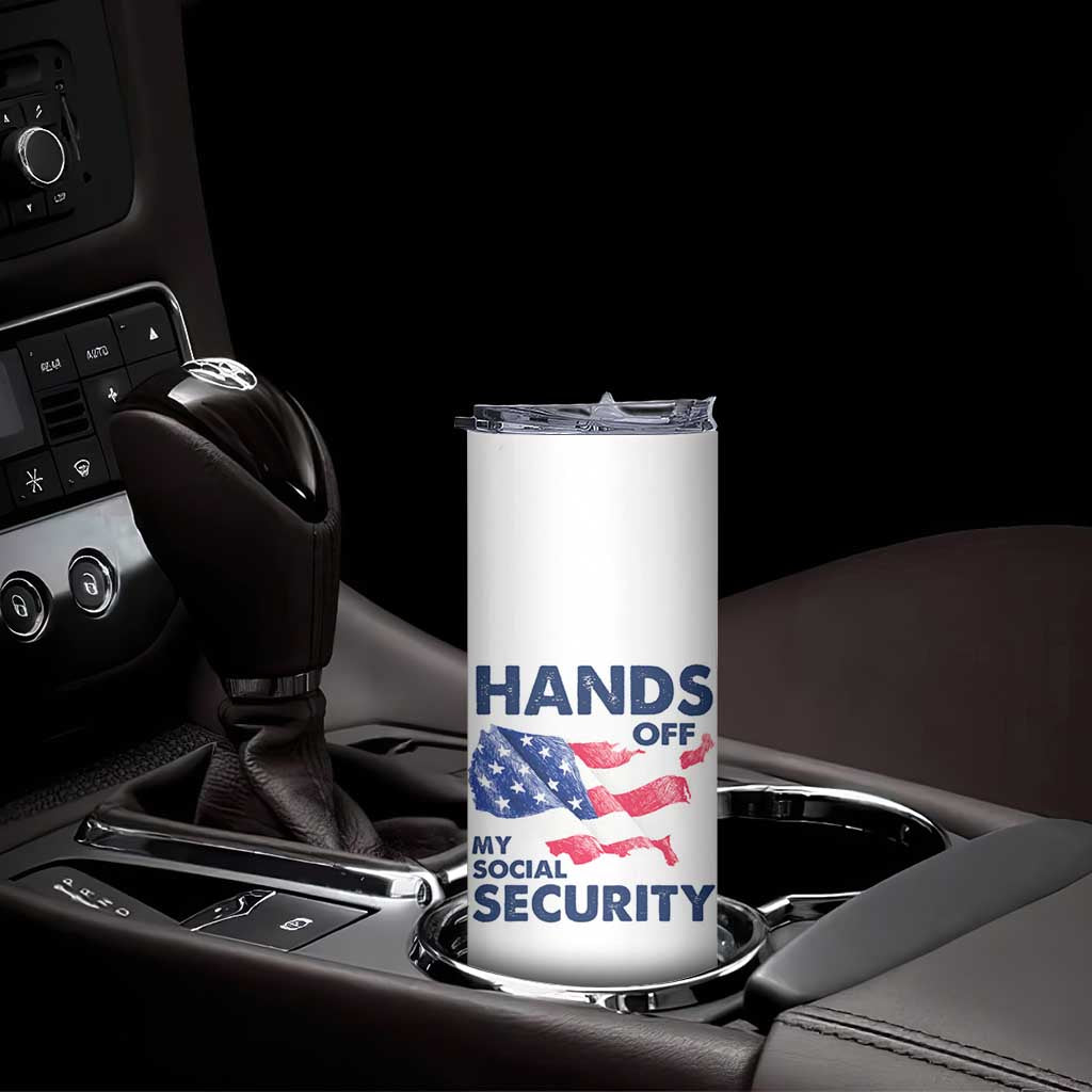 Hands Off My Social Security Skinny Tumbler Patriotic USA Retirement Protection American Flag TS02 Print Your Wear