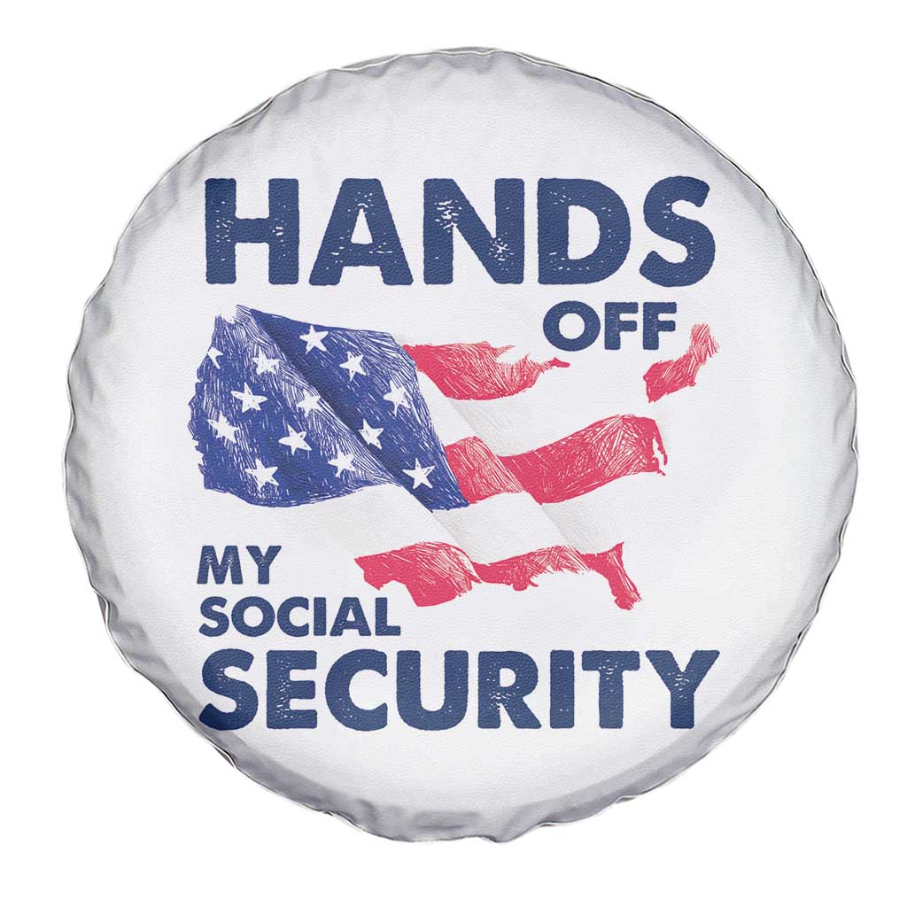 Hands Off My Social Security Spare Tire Cover Patriotic USA Retirement Protection American Flag TS02 Print Your Wear