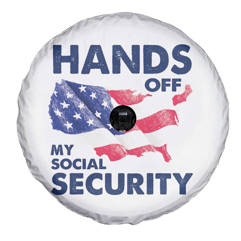 Hands Off My Social Security Spare Tire Cover Patriotic USA Retirement Protection American Flag TS02 Print Your Wear