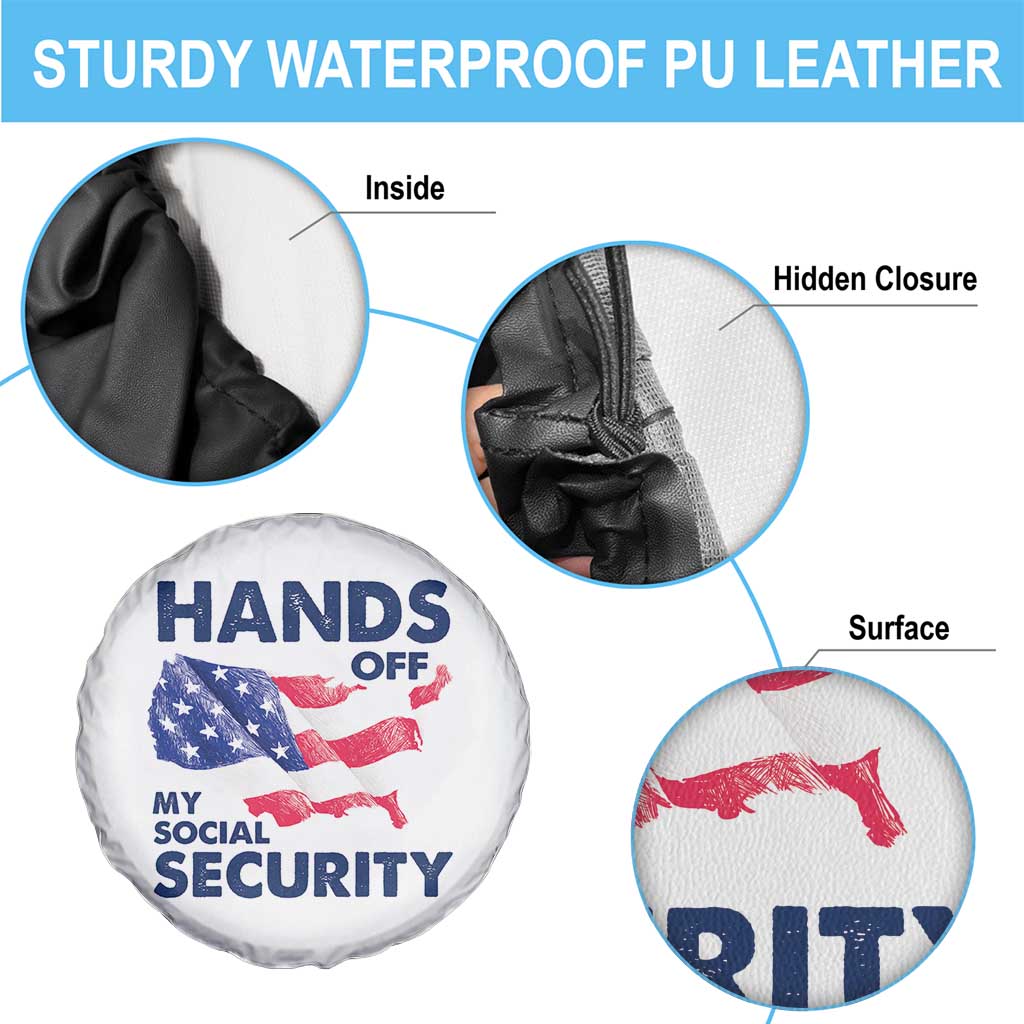 Hands Off My Social Security Spare Tire Cover Patriotic USA Retirement Protection American Flag TS02 Print Your Wear