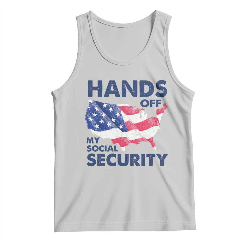 Hands Off My Social Security Tank Top Patriotic USA Retirement Protection American Flag TS02 Ash Print Your Wear