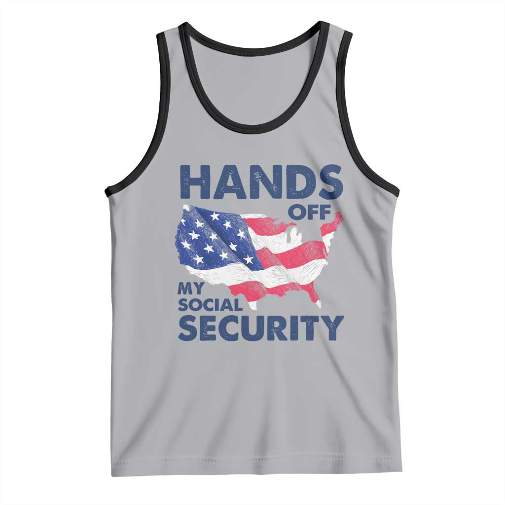Hands Off My Social Security Tank Top Patriotic USA Retirement Protection American Flag TS02 Athletic Heather Black Print Your Wear