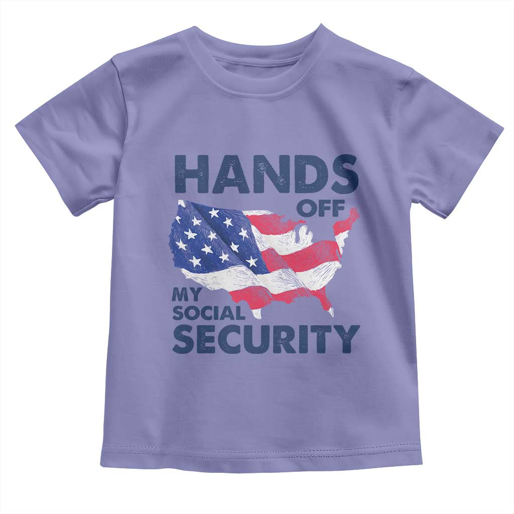 Hands Off My Social Security Toddler T Shirt Patriotic USA Retirement Protection American Flag TS02 Violet Print Your Wear