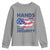 Hands Off My Social Security Youth Sweatshirt Patriotic USA Retirement Protection American Flag TS02 Sport Gray Print Your Wear