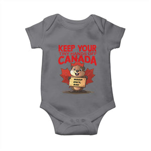 Keep Your Tiny Hands Off Canada Baby Onesie Not For Sale Canadian Maple Leaf Beaver TS02 Charcoal Print Your Wear