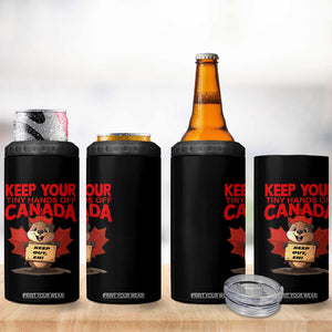 Keep Your Tiny Hands Off Canada 4 in 1 Can Cooler Tumbler Not For Sale Canadian Maple Leaf Beaver TS02 Print Your Wear