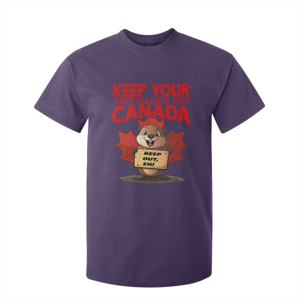 Keep Your Tiny Hands Off Canada T Shirt For Kid Not For Sale Canadian Maple Leaf Beaver TS02 Purple Print Your Wear