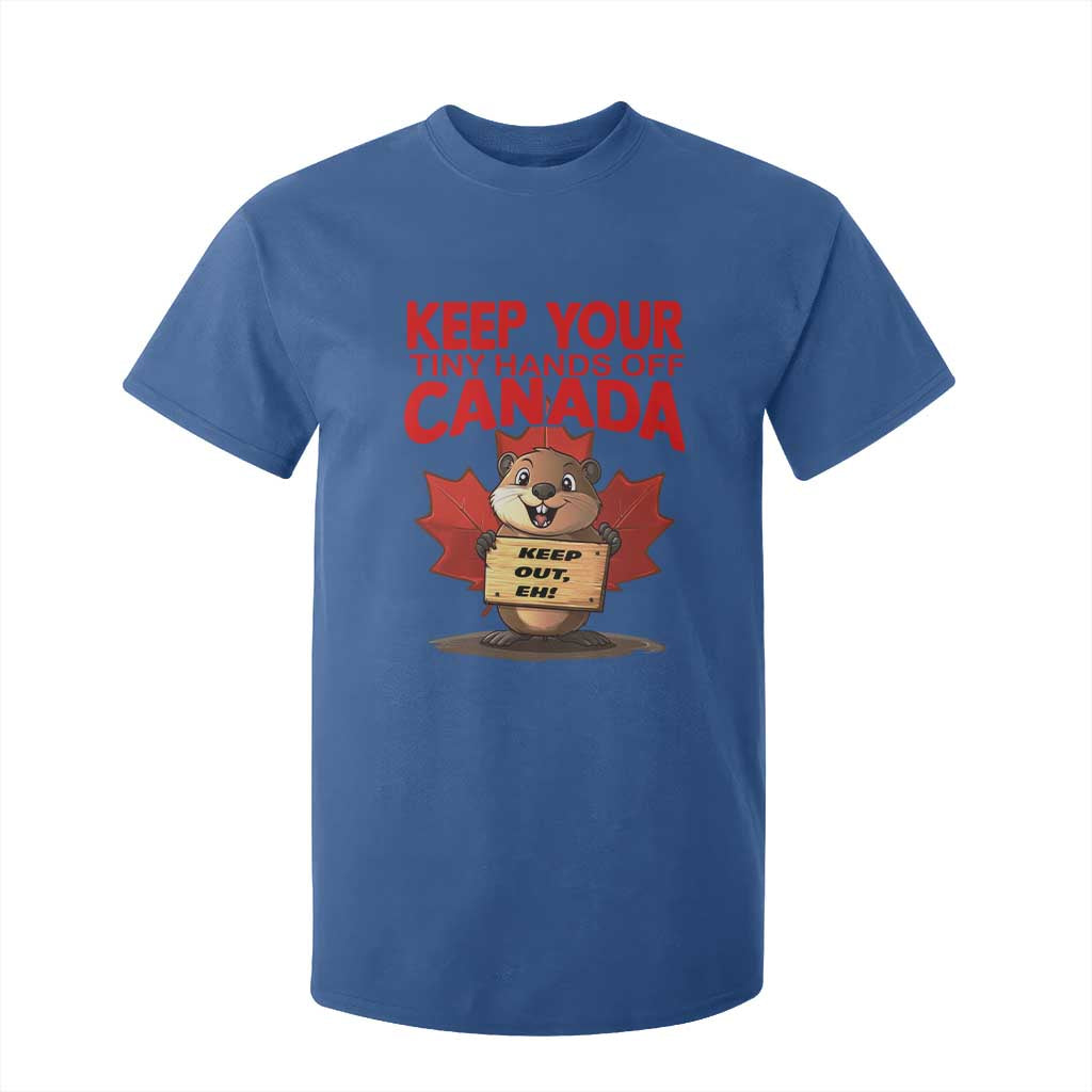 Keep Your Tiny Hands Off Canada T Shirt For Kid Not For Sale Canadian Maple Leaf Beaver TS02 Royal Blue Print Your Wear