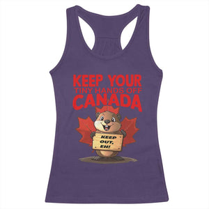 Keep Your Tiny Hands Off Canada Racerback Tank Top Not For Sale Canadian Maple Leaf Beaver TS02 Purple Print Your Wear