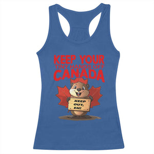 Keep Your Tiny Hands Off Canada Racerback Tank Top Not For Sale Canadian Maple Leaf Beaver TS02 Royal Blue Print Your Wear