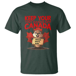 Keep Your Tiny Hands Off Canada T Shirt Not For Sale Canadian Maple Leaf Beaver TS02 Dark Forest Green Print Your Wear