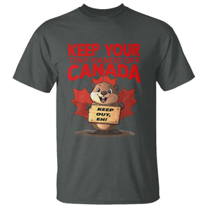 Keep Your Tiny Hands Off Canada T Shirt Not For Sale Canadian Maple Leaf Beaver TS02 Dark Heather Print Your Wear