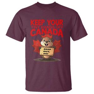 Keep Your Tiny Hands Off Canada T Shirt Not For Sale Canadian Maple Leaf Beaver TS02 Maroon Print Your Wear