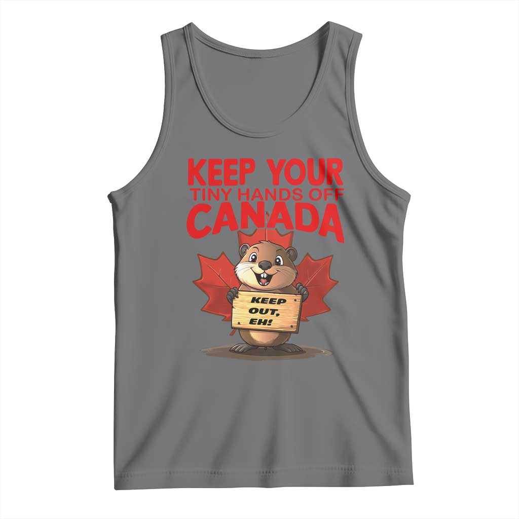 Keep Your Tiny Hands Off Canada Tank Top Not For Sale Canadian Maple Leaf Beaver TS02 Black Heather Print Your Wear