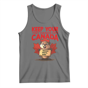 Keep Your Tiny Hands Off Canada Tank Top Not For Sale Canadian Maple Leaf Beaver TS02 Black Heather Print Your Wear