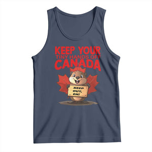 Keep Your Tiny Hands Off Canada Tank Top Not For Sale Canadian Maple Leaf Beaver TS02 Navy Print Your Wear