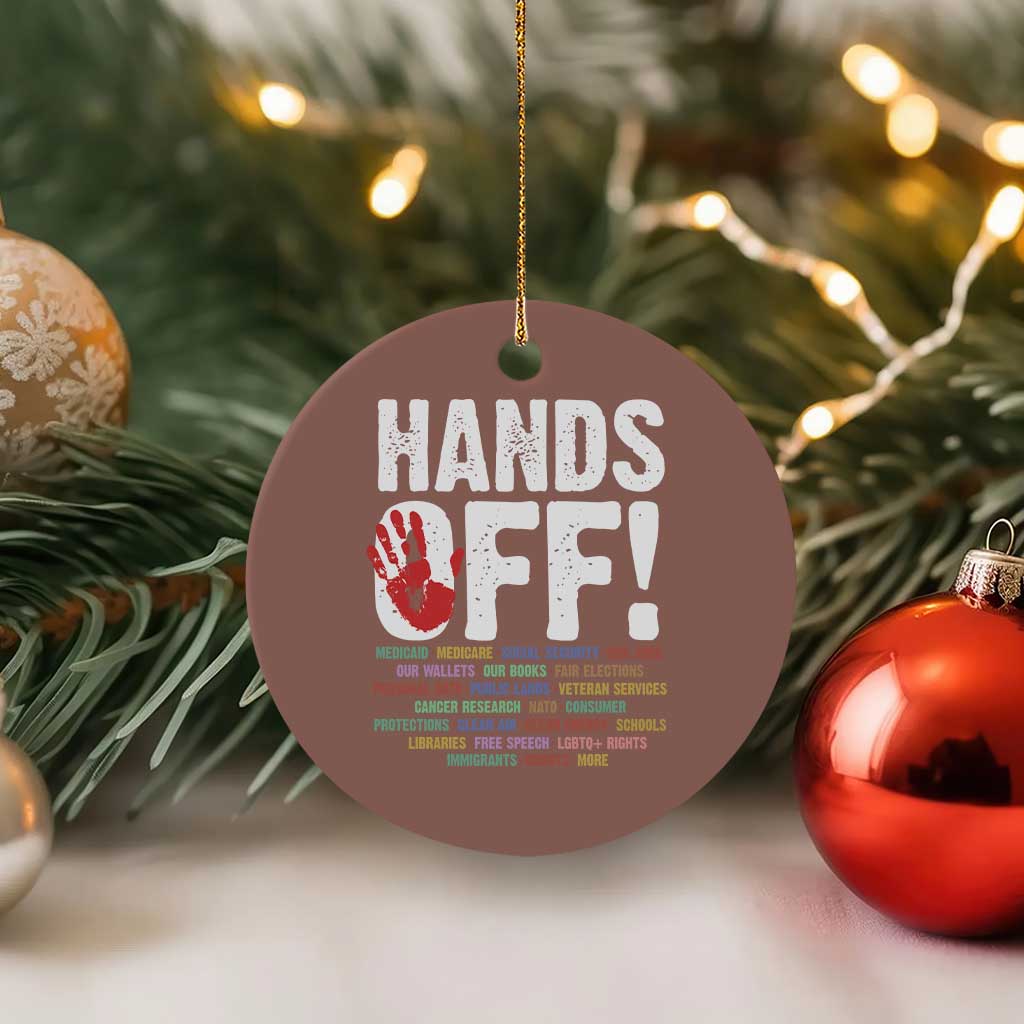 Resist Hands Off Ceramic Ornament Protect USA American We The People TS02 1pc Mocha Print Your Wear