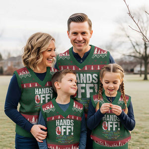 Resist Hands Off V-Neck Knit Sweater Vest Protect USA American We The People TS02 Red Green Print Your Wear