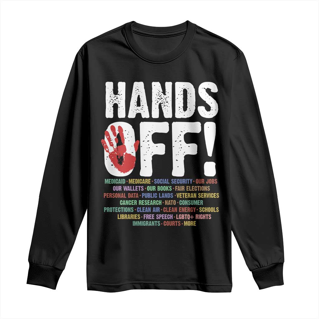 Resist Hands Off Long Sleeve Shirt Protect USA American We The People TS02 Black Print Your Wear
