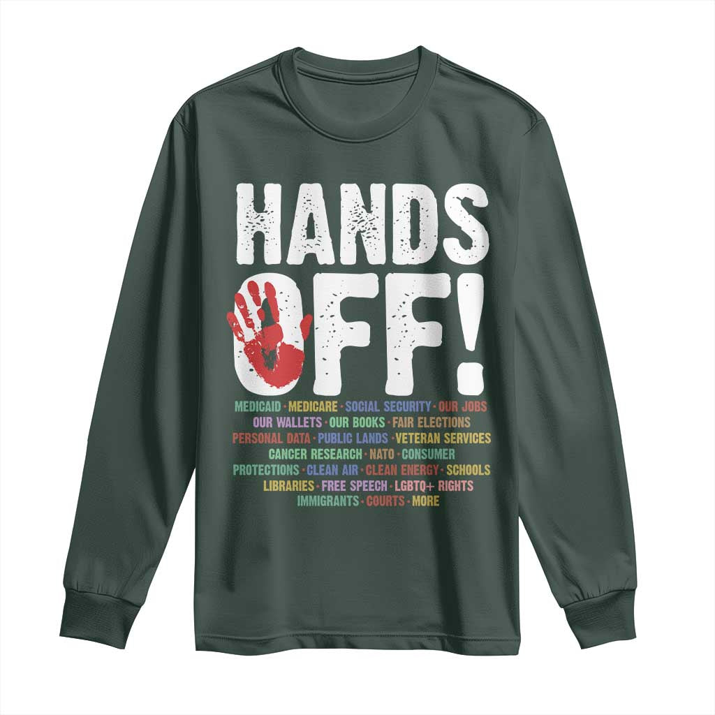 Resist Hands Off Long Sleeve Shirt Protect USA American We The People TS02 Dark Forest Green Print Your Wear
