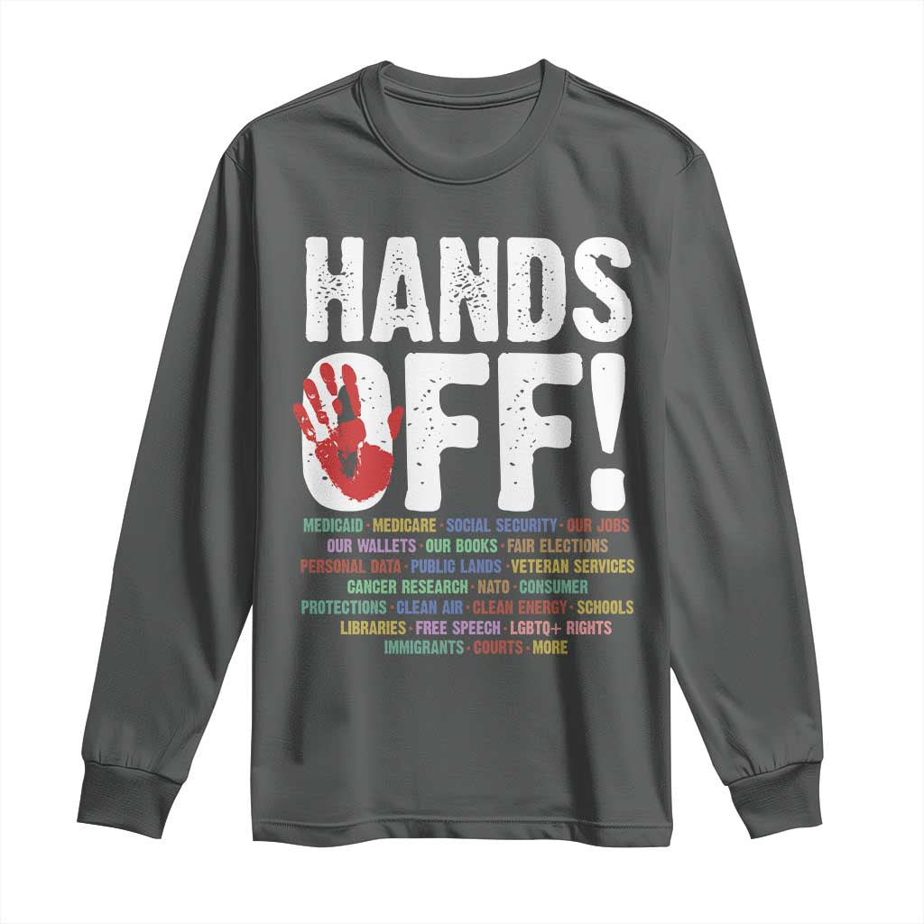 Resist Hands Off Long Sleeve Shirt Protect USA American We The People TS02 Dark Heather Print Your Wear