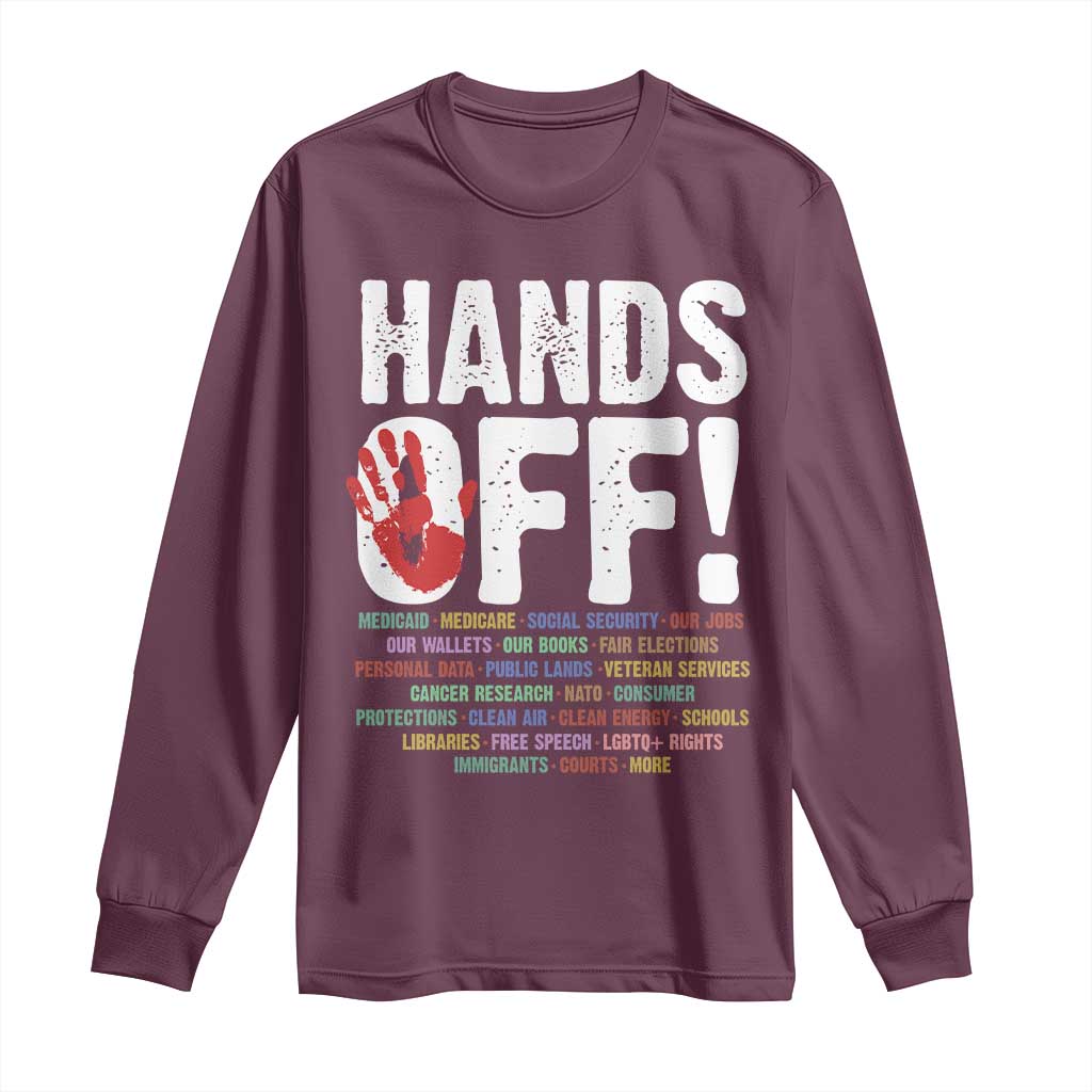 Resist Hands Off Long Sleeve Shirt Protect USA American We The People TS02 Maroon Print Your Wear