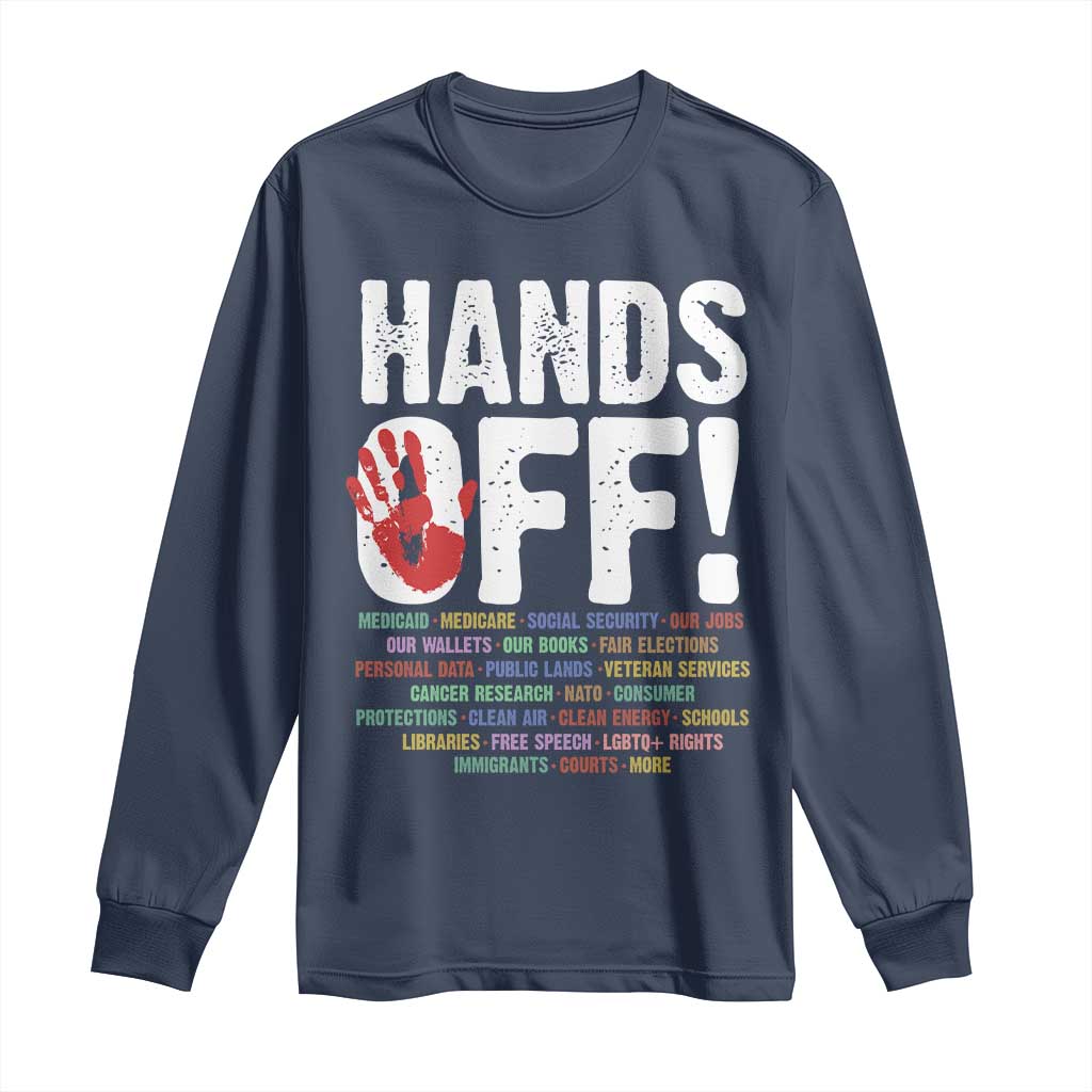 Resist Hands Off Long Sleeve Shirt Protect USA American We The People TS02 Navy Print Your Wear