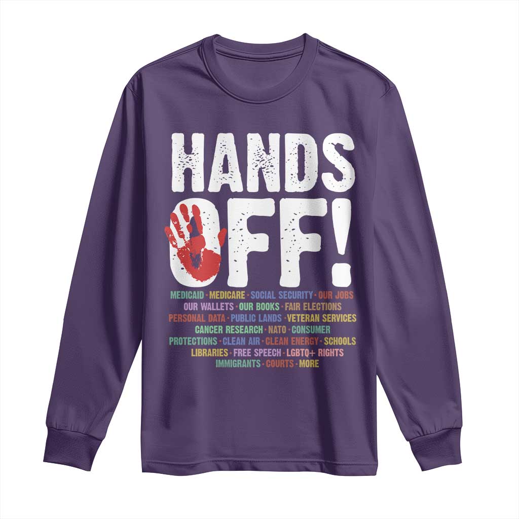 Resist Hands Off Long Sleeve Shirt Protect USA American We The People TS02 Purple Print Your Wear