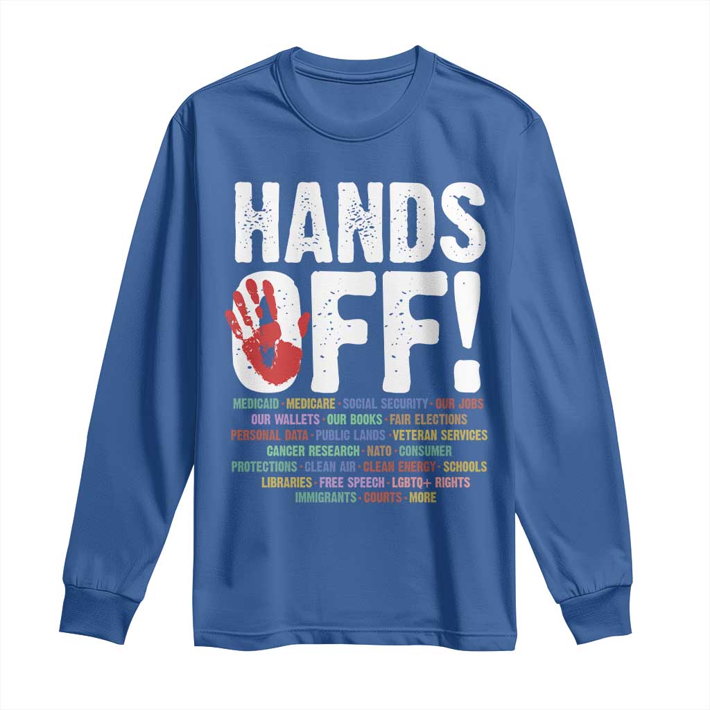 Resist Hands Off Long Sleeve Shirt Protect USA American We The People TS02 Royal Blue Print Your Wear
