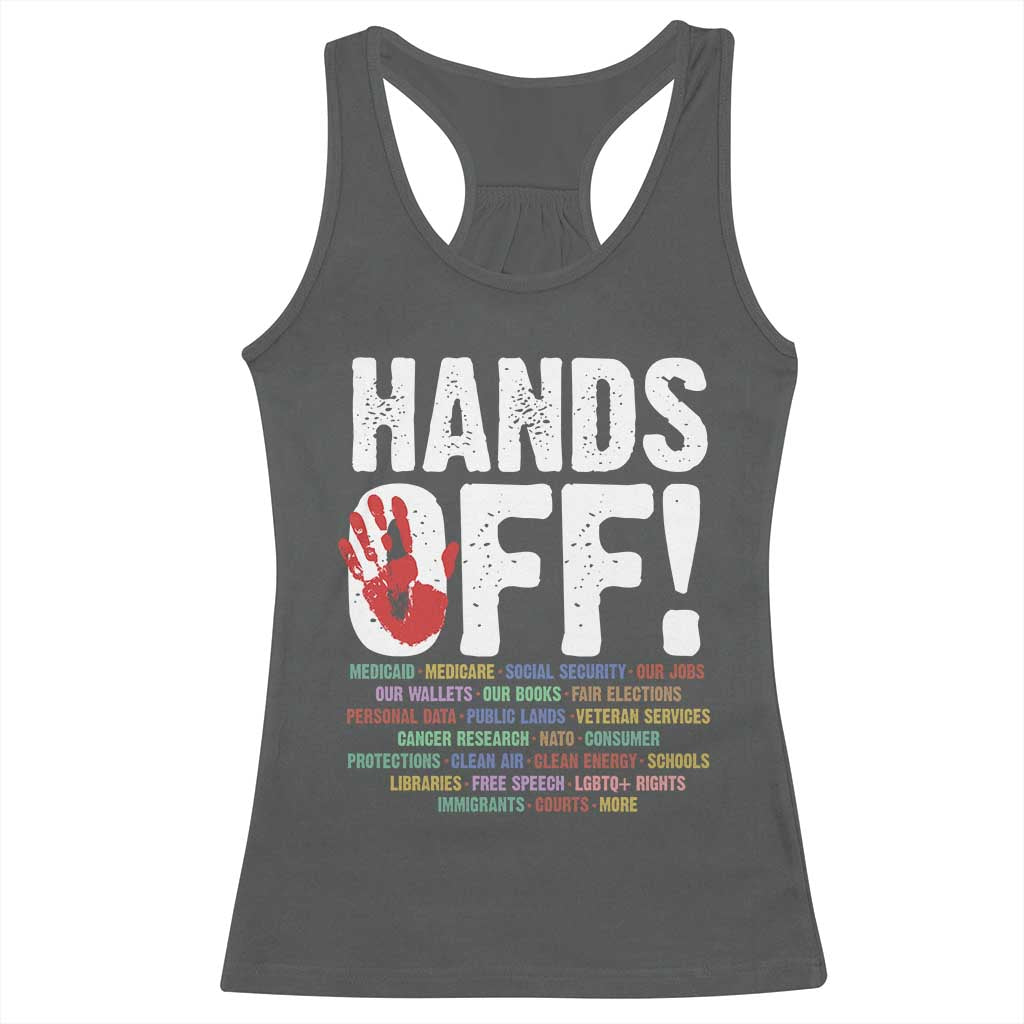 Resist Hands Off Racerback Tank Top Protect USA American We The People TS02 Dark Heather Print Your Wear