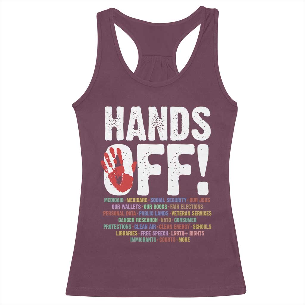 Resist Hands Off Racerback Tank Top Protect USA American We The People TS02 Maroon Print Your Wear