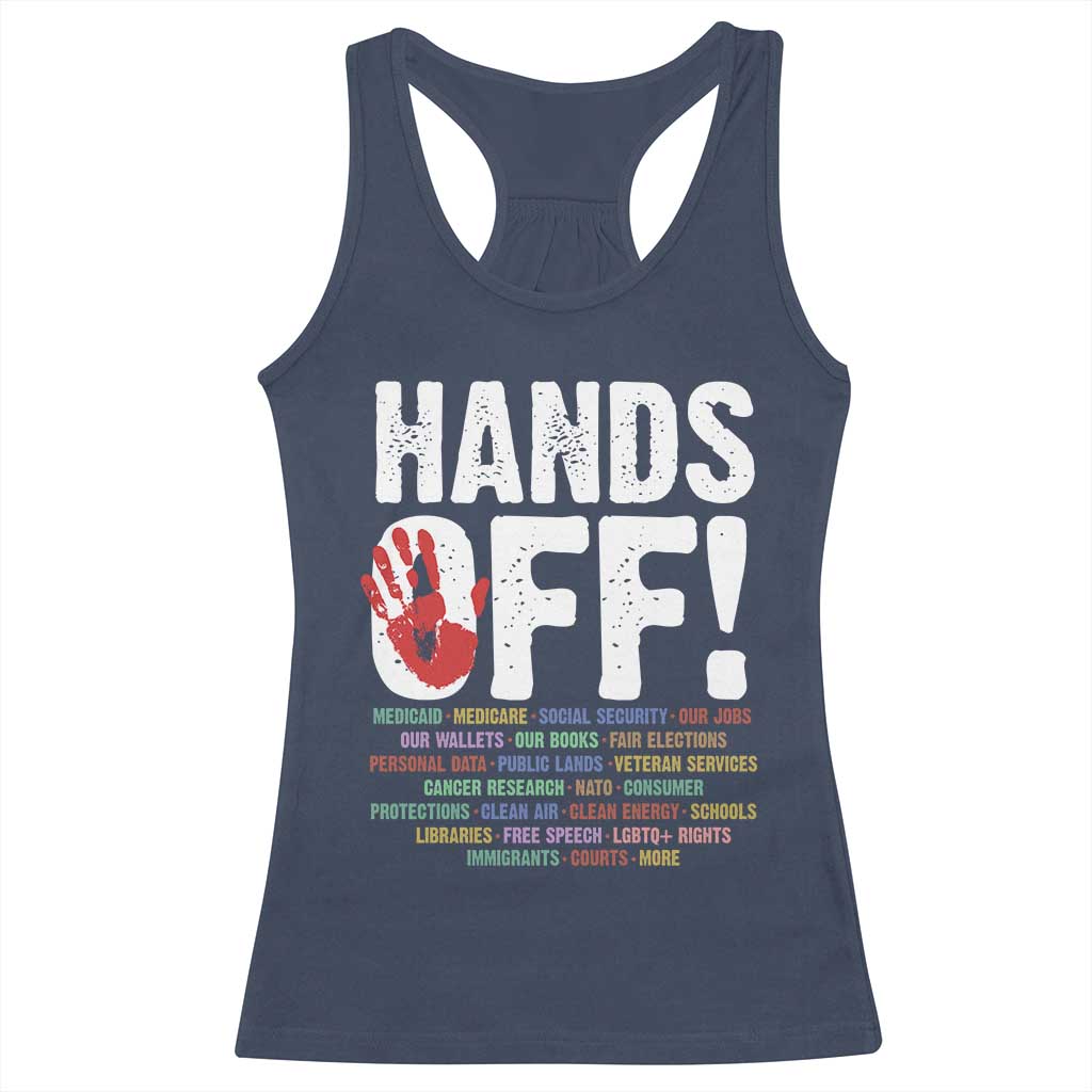 Resist Hands Off Racerback Tank Top Protect USA American We The People TS02 Navy Print Your Wear