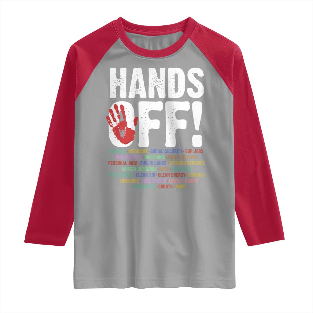 Resist Hands Off Raglan Shirt Protect USA American We The People TS02 Sport Gray Red Print Your Wear