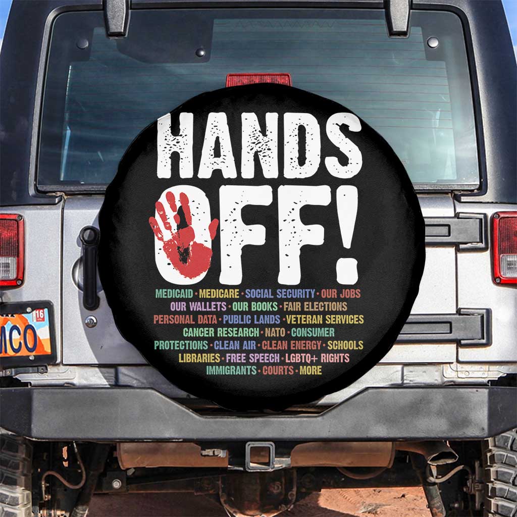 Resist Hands Off Spare Tire Cover Protect USA American We The People TS02 No hole Black Print Your Wear